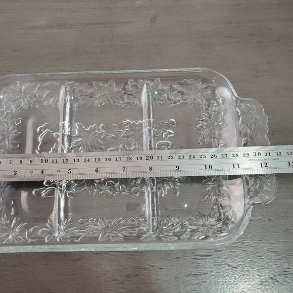 Princess House Fantasia Rectangular 3 Part Dish 12.5" handled relish tray #534 - Picture 8 of 10